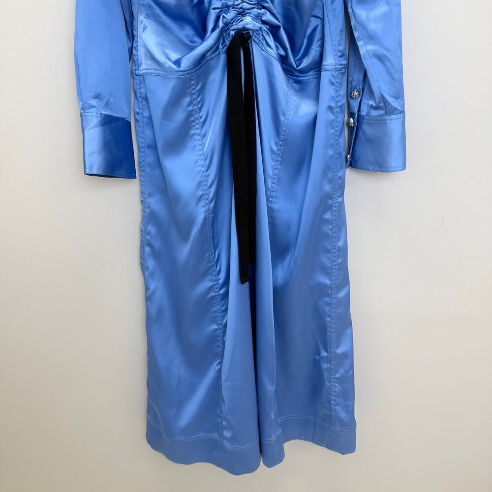 GANNI
Ruched-Detail Satin Midi Dress💜 - Picture 8 of 16